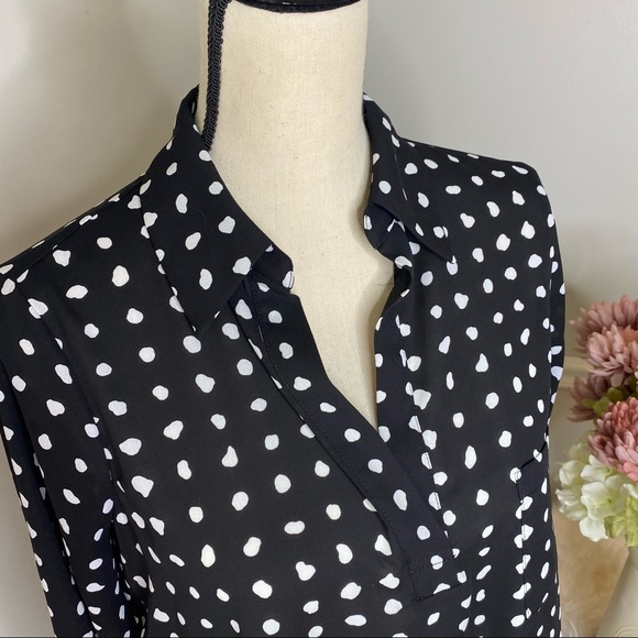 Pleione spotted long sleeve button down blouse - Picture 3 of 8